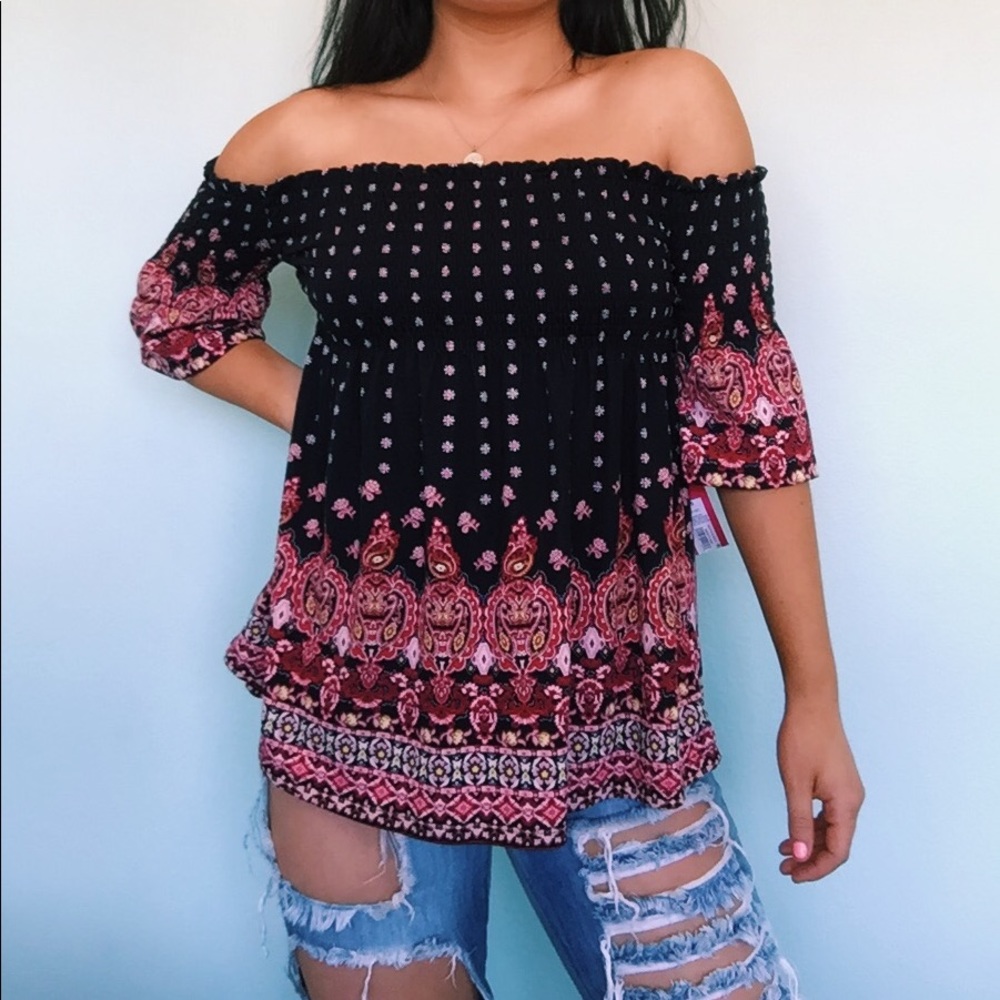Off the shoulder flowy top